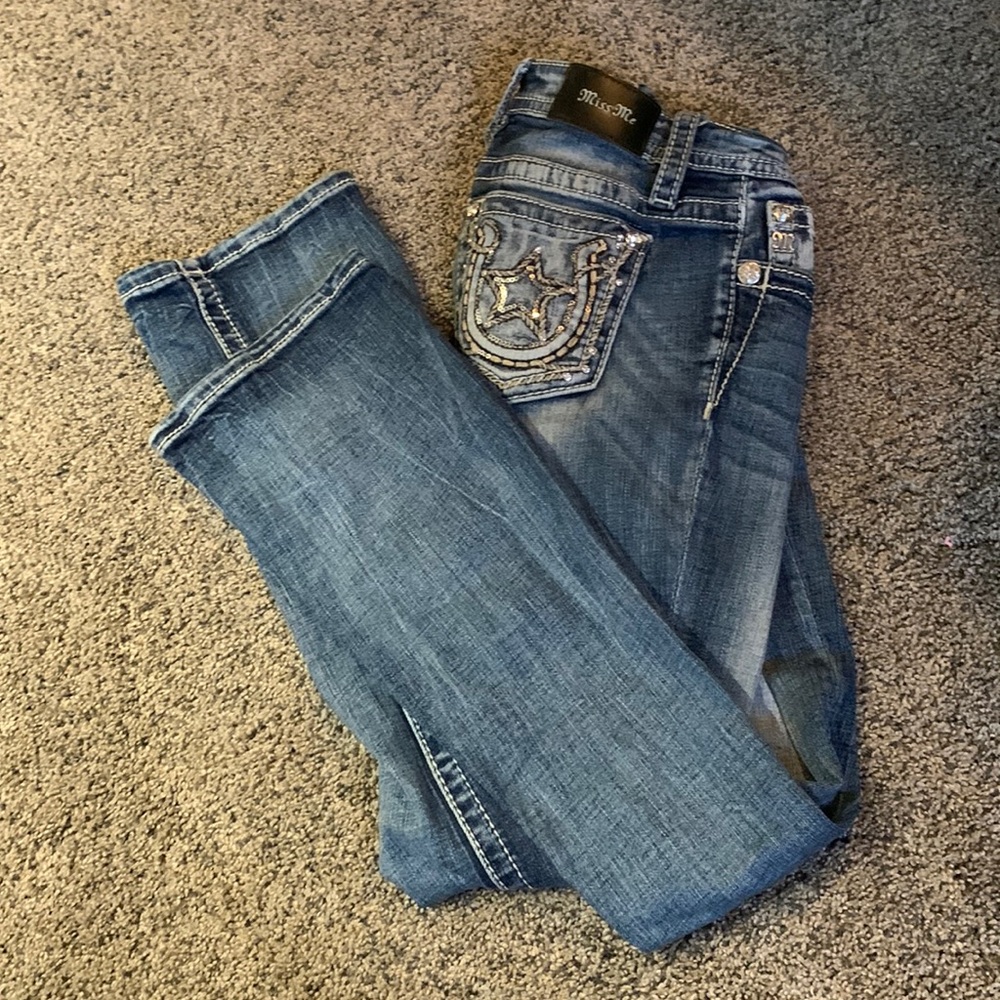 SIZE 24 BOOT CUT MISS ME JEANS SPARKLY POCKET